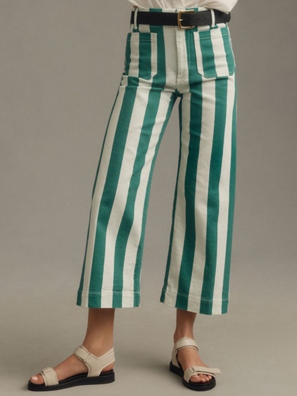 Maeve Colette Striped Crop Jean